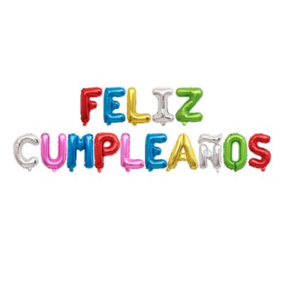 China 16 inch Spanish Feliz cumpleanos sets foil letter balloon for sale