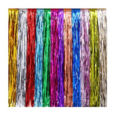 China Party decoration backdrop Metallic color foil fringe curtain 3.2ft x 6.4ft for sale