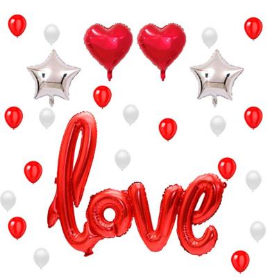 China Latex Balloon Set Various Color Valentines Day Romantic Heart Shape Wedding Foil for sale