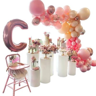 China 2021 trend pink blue black gold color birthday theme latex balloon arch kit for boy girl birthday decoration for sale