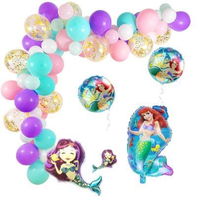 China Mermaid Birthday party decoration latex  foil animal mermaid tail  Balloon arch Kit for sale