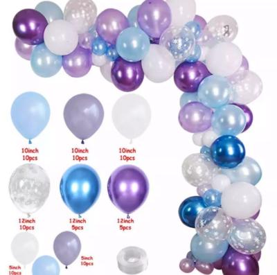 China Christmas snow white flake blue purple balloon arch kit for winter Christmas party decoration for sale