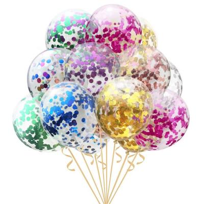 China 12 inch transparent latex confetti balloon for birthday party decoration for sale