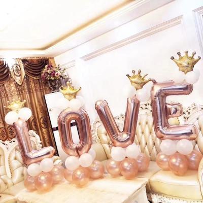 China CRD party hot sale  wedding party 32inch huge rose gold and gold metallic love letter mylar  foil Valentine balloons for sale