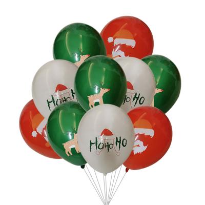 China 2021  Christmas decoration Party Merry Christmas printed Green and Red latex balloon set for sale