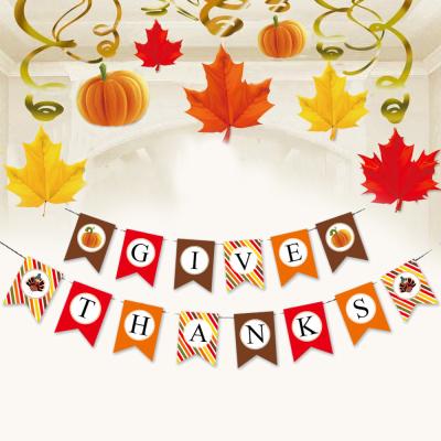 China 2022  fall decor Thanksgiving happy fall party maple leaves pumpkin balloons banner for sale