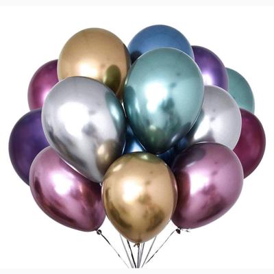 China Party decoration rose gold chrome color helium gas latex metallic balloon for sale