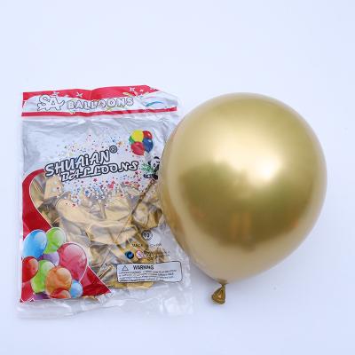 China 10inch 1.8g high quality Shuaian balloon color chrome gold rose gold silver black wholesale rubber latex balloons for birthday for sale