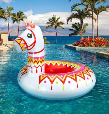 China Fashionable Wholesale Large Pool Floats for Kids Adults Inflatable Alpaca Pinata Swimming Ring Fiesta Mexican Water Toys for sale