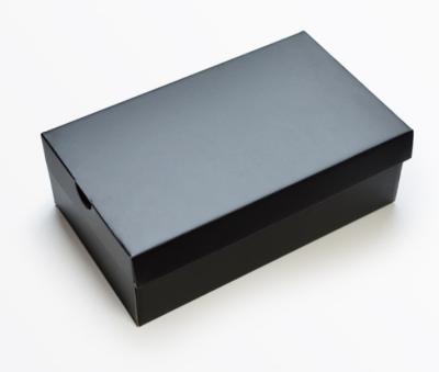 China Recycled Materials Stores Wholesale Custom Bulk Products Retail Clothing Ad Box Black Paper Packaging Shoe Box for sale