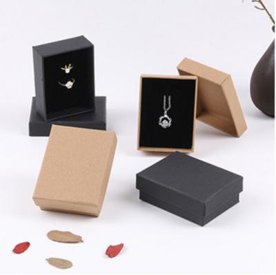 China China Logo Recycled Paper Paper Cardboard Box Materials Mini Custom Small Gift Flat Jewelry Box Packaging With EVA For Necklace And Ring for sale