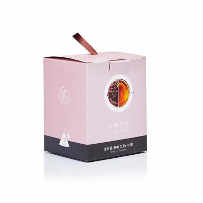 China Recyclable Custom Logo Printing Wholesale Recyclable Luxury Paper Tea Box With Ribbon Rectangle Gift Box for sale