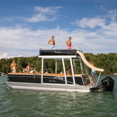 China OEM Sport 25ft OEM Aluminum Standard Pontoon Tube Offshore Recreational Customized Luxury Boats With Furniture for sale