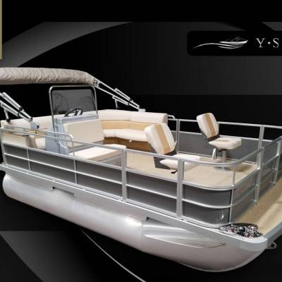 China Aluminum Decking 15ft Nice Double Deck Luxury Recreational Floating Aluminum Pontoon Boats for sale