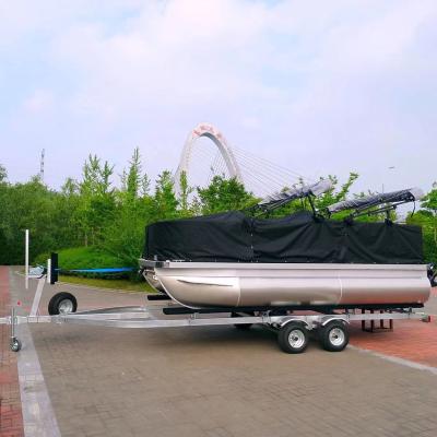 China Small Party Barge Aluminum Electric Pontoon Boats Fastest Fishing Luxury Pontoon Boats New For Sale for sale