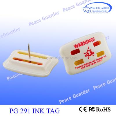 China retail store etc. eliminating ink security tag plastic, security hard tag for supermarket, ink tube tag EAS ink hard tag PG-291 for sale