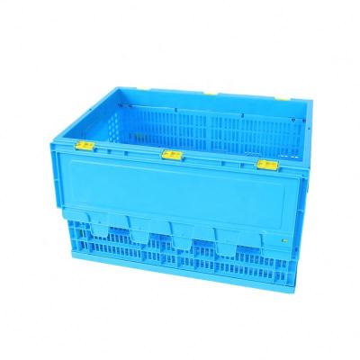 China Mesh Agriculture Hot Sell Warehouse Logistics Stacking Solid Tote Foldable Plastic Turnover Crate for sale