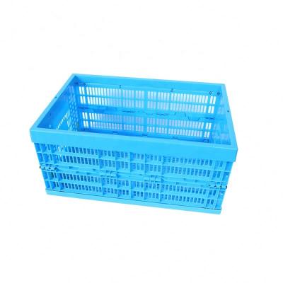 China Collapsible Folding Mesh Large Solid Side Plastic Plastic Crates For Fruits And Vegetables for sale