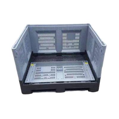 China Folable Heavy Duty Stackable Logistics Plastic Pallet Boxes With Wheel for sale