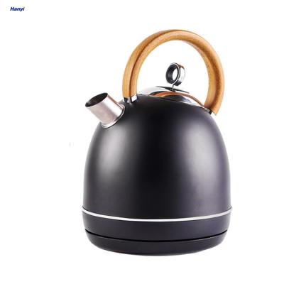 China 360 degree rotation low rotation hot sale kitchenaid black 1.8L electric water kettle retro for hotel and household for sale