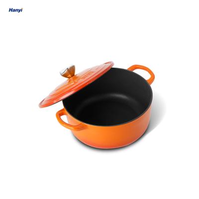 China Wholesale viable maker modern cooking pot two ears enamel color cast iron cookware with logo custom for sale