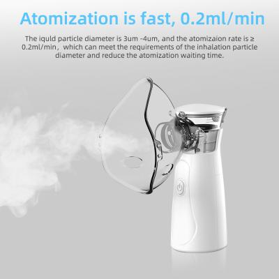 China White Handheld Portable Nebulizer Molecular Silent Nebulizer Machine For Adult And Child for sale