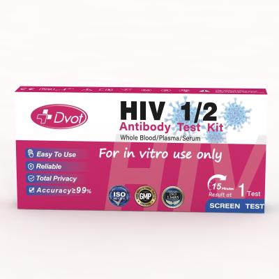 China Disposable HIV 1/2 Antigen Rapid Test Kit Accurate Results in 15 Minutes for sale