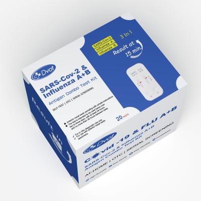 China Disposable Antigen Rapid Test Kit for Home Use with 15-Minute Results that use for testing SARS-Cov-2/InfluenzaA+B for sale