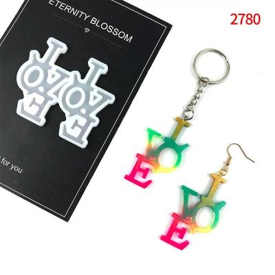 China Viable Hot Sale Valentine's Day Heart And Key Chain Silicone Mold For Decoration for sale