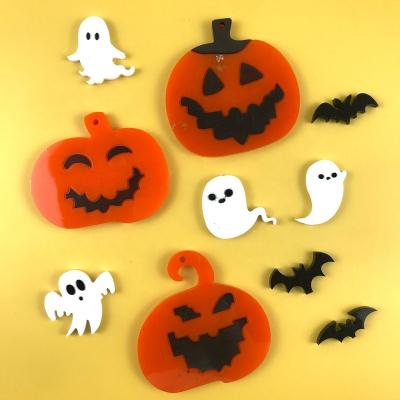 China Cheap Price Viable Halloween Jack-O-Lantern Pumpkin Ghost Cat Bat Set Key Chain Phone Grip Resin Silicone Mold For Decoration for sale