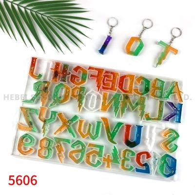 China Viable Factory Direct HP Molds Magic Backward Lightning Font Letter Mold Art Silicone Alphabet Mold For Custom Key Chain for sale