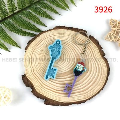 China Viable Wholesale Christmas Santa Magic Paired Key Chain Casts Silicone Resin Mold For Epoxy Decoration for sale