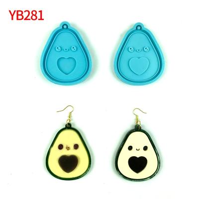 China Viable Good Sale in Resin Mold Christmas DIY Series Epoxy Avocado Avocado Stud Earrings Stick Silicone Mold for sale