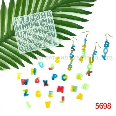 China Best Viable Price DIY Letters Alphabet Earrings Stick Resin Jewelry Making Art Craft Silicone Molds for sale