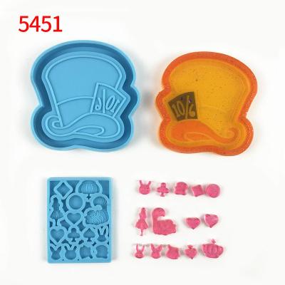 China Crazy Silicone 5451 Hat Shaker Mold With 14 Pcs Few Shaker Resin Molds Quicksand Casting Molds for sale