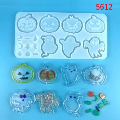 China Silicone 5612 Halloween Jack-O-Lantern Ghost Resin Silicone Shaker Mold for sale