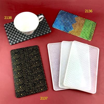 China Viable Popular Ready Made Leopard Print Coaster Fish Scale Trinket Tray Silicone For Epoxy Resin Square Molds Silicone for sale