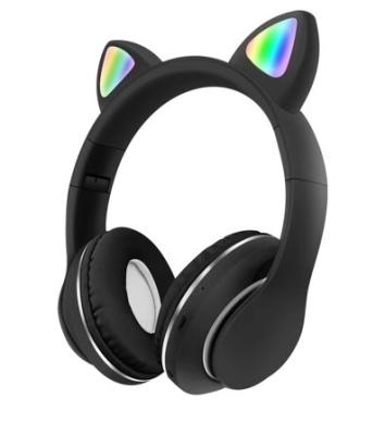 China Cat Earphone Gaming Wired Music LED Cat Ear Headphones 5.0 Stereo Earbud Speaker Headband Amazon Radio Cute Headsets for sale