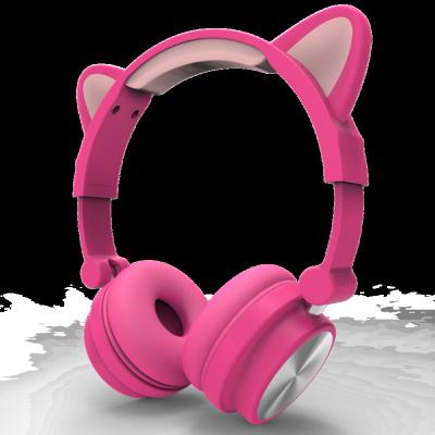 China Online Shopping Creative Cat Ear Headphones, Folding Headband Headphone with LED Light for sale