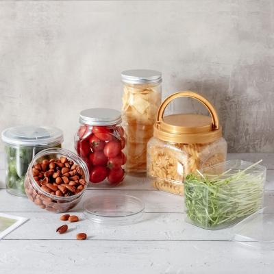 China Food Customized Unique Plastic Sealable Jar Canister With Screw / Easy Open Lid for sale