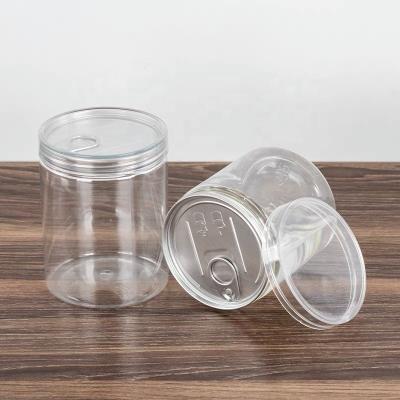 China Food Grade Transparent Round Airtight Canister Plastic Box With Easy Open Lid for sale