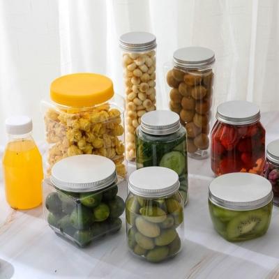 China Food Plant Bottles Transparent And Custom Plastic Storage Jars And With Tops for sale