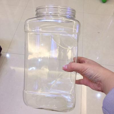 China 1 Gallon Shape Plastic Jar Food Container With Handle 3400ml 3500ml for sale