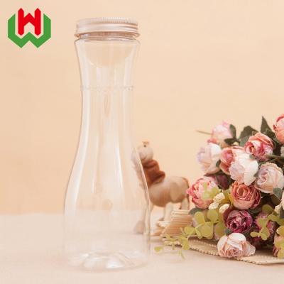 China Irregular Plastic 500ml PET Cookie Juice Container Jar For Liquid Packaging for sale