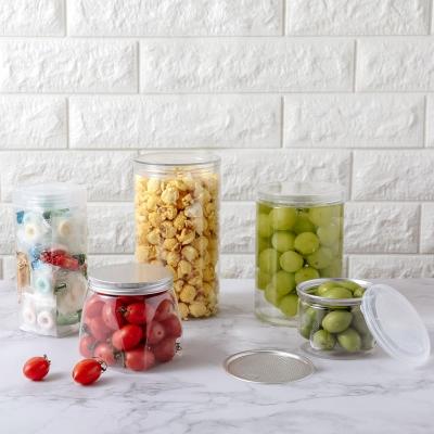 China Best Selling Plastic Food Packaging PET Canister Jar With Screw / Easy Open Lid for sale