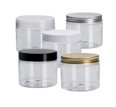 China Custom Transparent Black Plastic Amber White Cosmetics Container Ice Cream Plastic Jar for sale