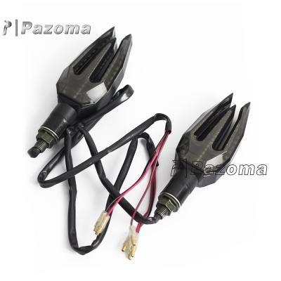 China Pazoma Plastic 12V LED Amber Motorcycle Turn Signals For Supermoto Street Bike for sale