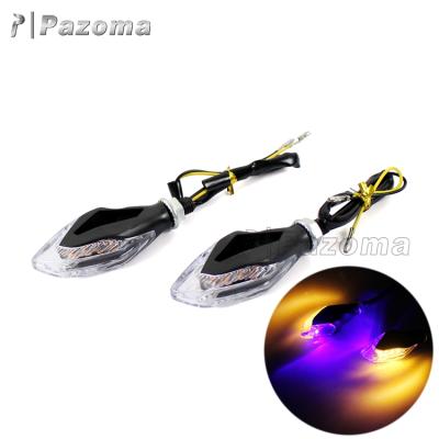 China ABS Plastic Durable Bright Black Motorcycle 12V PAZOMA Turn Signal Lights Fit For 10mm Hole Fairing Cover for sale