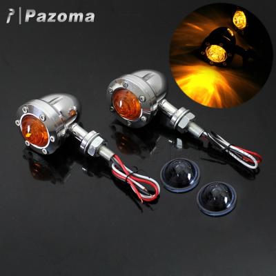 China Pazoma Applications Aluminum Silver Aluminum Custom 10MM Turn Signal Lights For Motorcycle for sale