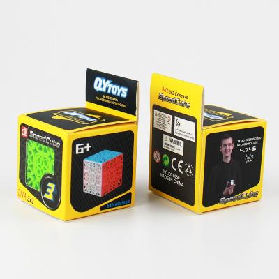 China Educational Toy Qiyi Speed ​​Cube 3x3x3 Stickerless Magic Cube Puzzles DNA Flat Cube For Kids for sale